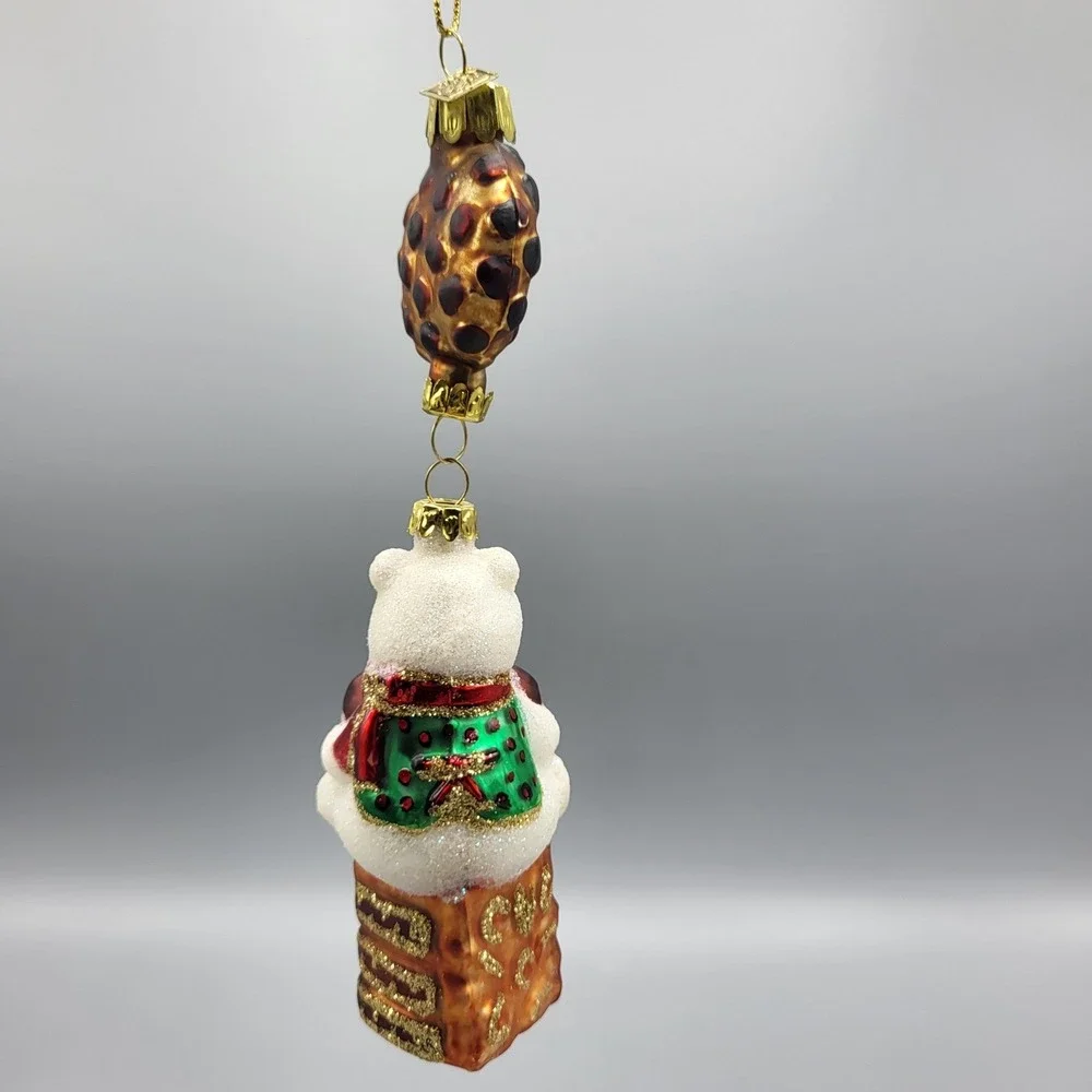 Margaret Cobane Blown Glass Ornament Polar Bear I Love Chocolate Cookie Cake